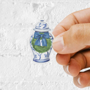 Chinoiserie Christmas Ginger Jar Vinyl Sticker