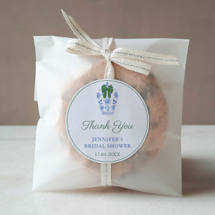 Chinoiserie Christmas Holidays Thank You Favour Classic Round Sticker