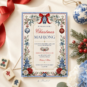 Chinoiserie Christmas Mahjong Holiday Card