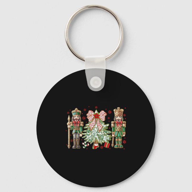 Chinoiserie Christmas Nutcracker Christmas Tree Co Key Ring (Front)