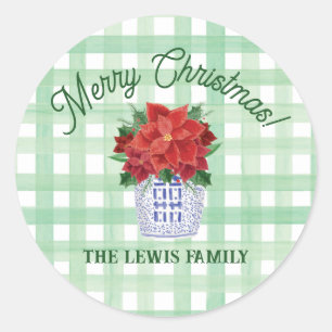 Chinoiserie Christmas Sticker Gift Tag