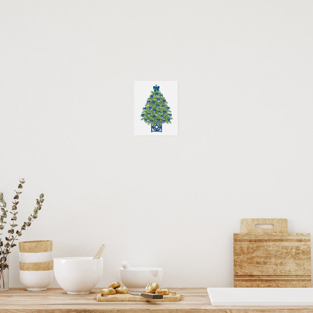 Chinoiserie Christmas Tree Art Print (Kitchen)