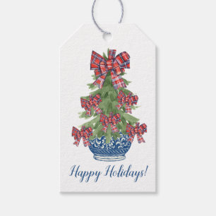 Chinoiserie Christmas Tree, Grandmillenial Custom Gift Tags