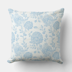 Chinoiserie Coastal Grandmother Throw Pillow