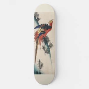 Chinoiserie Colourful Pheasant Bird & Pine Art Skateboard