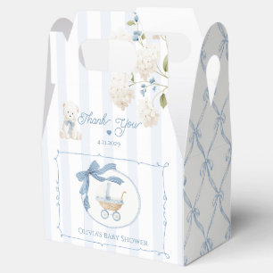 Chinoiserie Coquette carriage Blue Baby Shower Favour Box