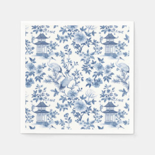 Chinoiserie Crane Blue Paper Napkin