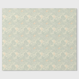Chinoiserie Crane Toile Botanical Asian Garden Wrapping Paper