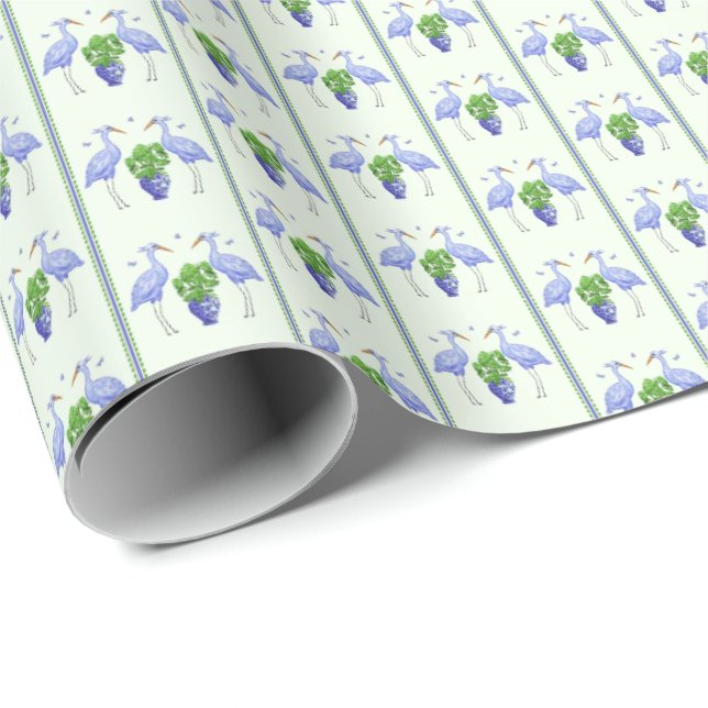 Chinoiserie Crane Wrapping Paper (Roll Corner)
