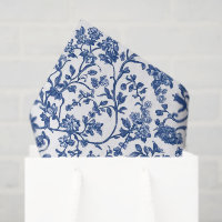 Chinoiserie Decoupage Paper, Blue White Floral
