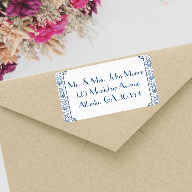 Chinoiserie Delft Blue Pattern•Custom Label (Creator Uploaded)