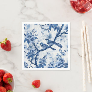 Chinoiserie Delight: Birds Among the Leaves Napkin