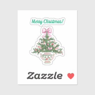 Chinoiserie Design Christmas Sticker