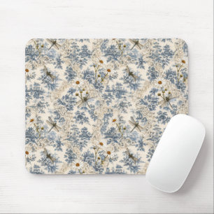 Chinoiserie Dragonflies and Daisies Mouse Mat