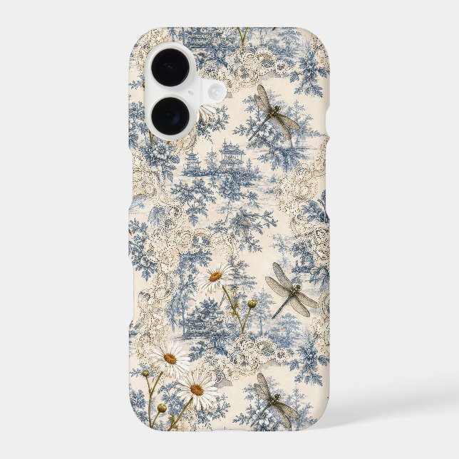 Chinoiserie Dragonflies, Daisies and Lace (Back)