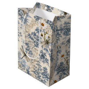 Chinoiserie Dragonflies, Daisies and Lace Medium Gift Bag