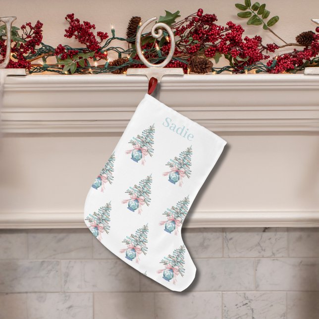 Chinoiserie Driftwood Christmas Tree Pot Large Christmas Stocking (Chinoiserie Driftwood Christmas Tree Pot Large Christmas Stocking)