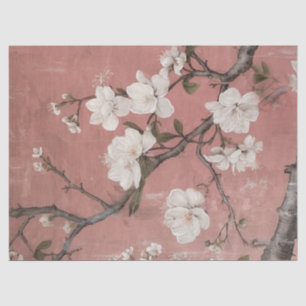 Chinoiserie Dusty Pink Cherry Blossom Background Tissue Paper