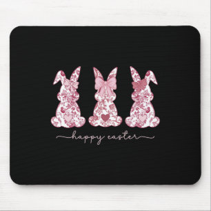 Chinoiserie Easter Bunny Pink Bow Coquette Cute Mo Mouse Mat