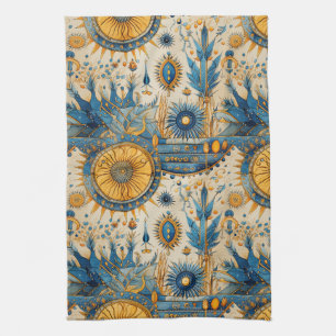 Chinoiserie Exotic Birds Botanical Pattern (1) Tea Towel
