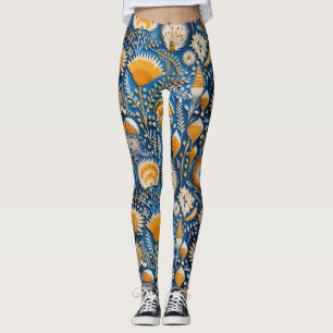 Chinoiserie Exotic Birds Botanical Pattern (2) Leggings