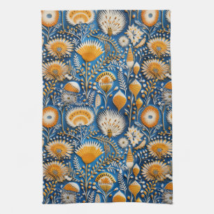 Chinoiserie Exotic Birds Botanical Pattern (2) Tea Towel
