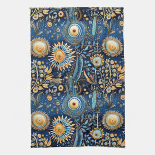 Chinoiserie Exotic Birds Botanical Pattern (4) Tea Towel