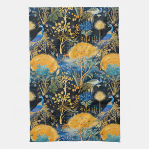 Chinoiserie Exotic Birds Botanical Pattern (5) Tea Towel