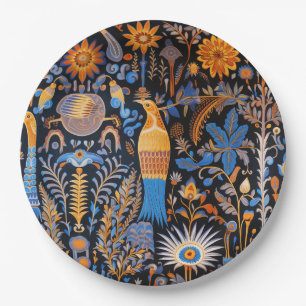 Chinoiserie Exotic Birds Botanical Pattern (6) Paper Plate