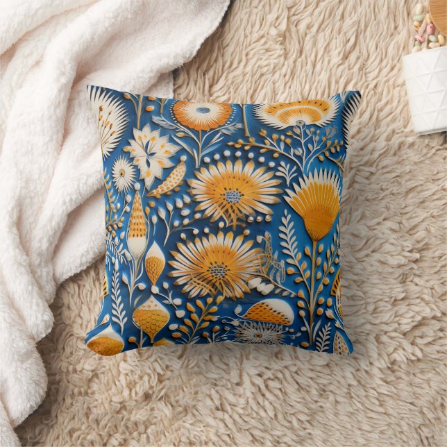 Chinoiserie Exotic Birds Botanical Pattern (7) Cushion (Blanket)