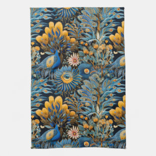 Chinoiserie Exotic Birds Botanical Pattern (7) Tea Towel