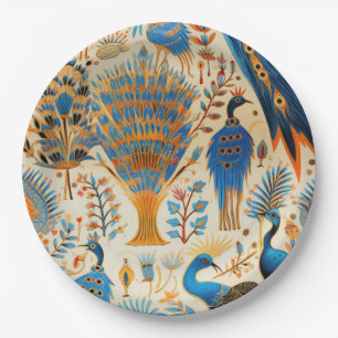 Chinoiserie Exotic Birds Botanical Pattern (9) Paper Plate