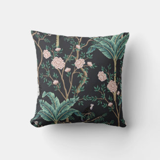 Chinoiserie Exotic Birds: Vintage Banana Tree Wall Cushion