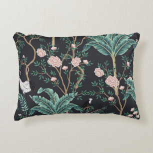 Chinoiserie Exotic Birds: Vintage Banana Tree Wall Decorative Cushion