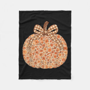 Chinoiserie Fall Pumpkin Floral Halloween Funny Th Fleece Blanket