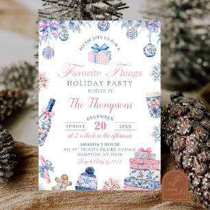 Chinoiserie Favourite Things Holiday Party Invitation