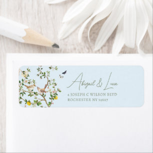 Chinoiserie Floral Bird Wedding Invitation Address