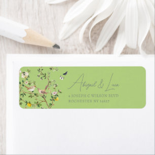 Chinoiserie Floral Bird Wedding Invitation Address