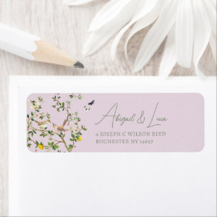 Chinoiserie Floral Bird Wedding Invitation Address