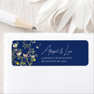 Chinoiserie Floral Bird Wedding Invitation Address