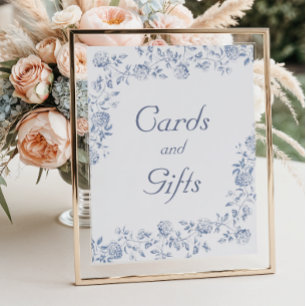 Chinoiserie Floral Bridal Shower Cards and Gifts Poster