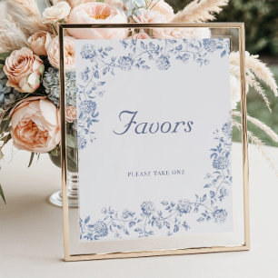 Chinoiserie Floral Bridal Shower Favours Poster