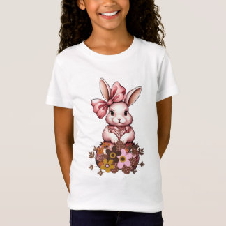 Chinoiserie Floral Bunny – Elegant Pink Rabbit Des T-Shirt