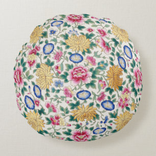Chinoiserie Floral Chintz  Round Cushion