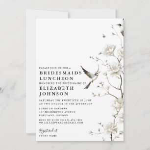 Chinoiserie Floral Garden Bridesmaids Luncheon Invitation