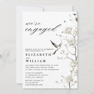Chinoiserie Floral Garden Engagement Party Photo Invitation