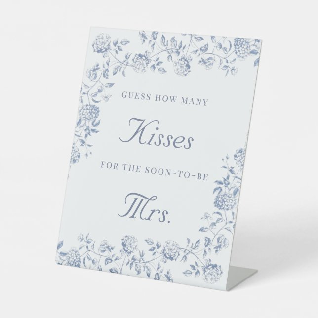 Chinoiserie Floral  Guess how many kisses Pedestal Sign (Front)