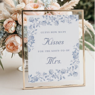 Chinoiserie Floral  Guess how many kisses Poster