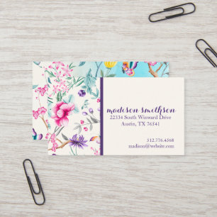 Chinoiserie Floral Pattern Business Card