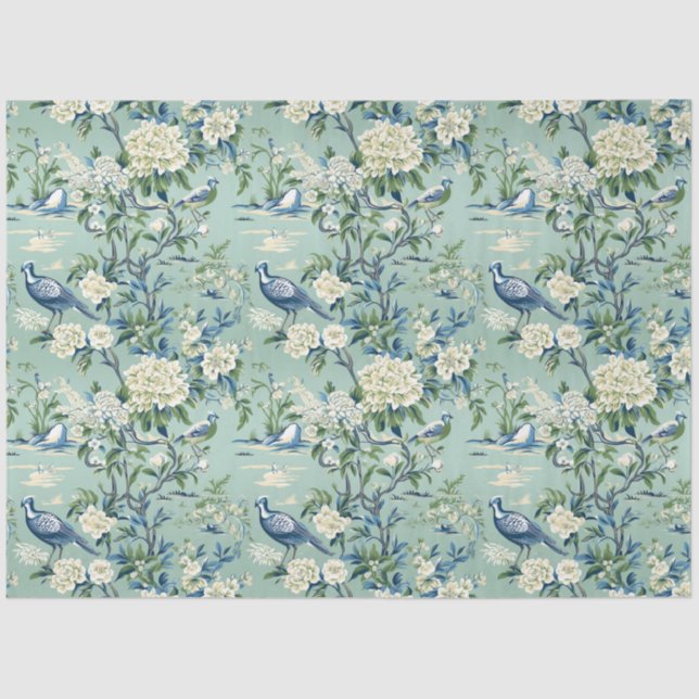 Chinoiserie Floral Pattern Tissue Paper (Front)